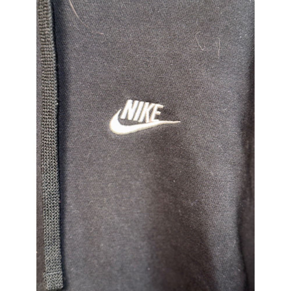 Nike Sportswear Club Fleece Pullover Hoodie Black Embroidered Logo Womens Large